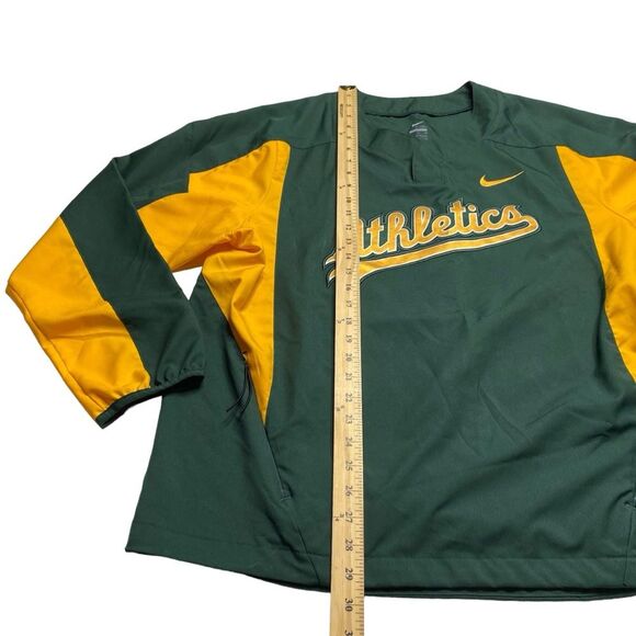 Nike Oakland A’s Green and Gold Windbreaker Jacket with High Collar - Picture 7 of 13